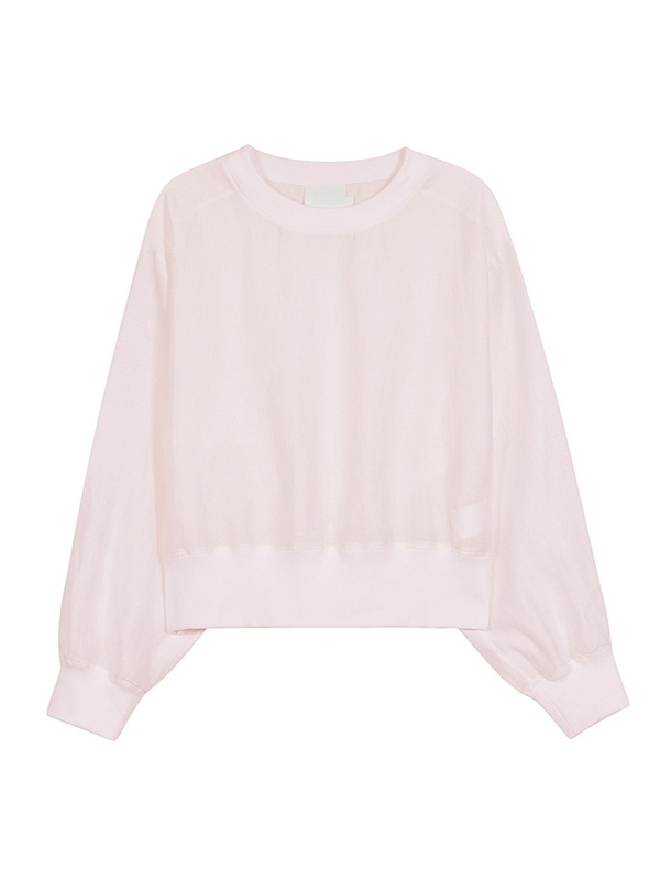 LINEN BLENDED SEE THROUGH PULLOVER_PINK
